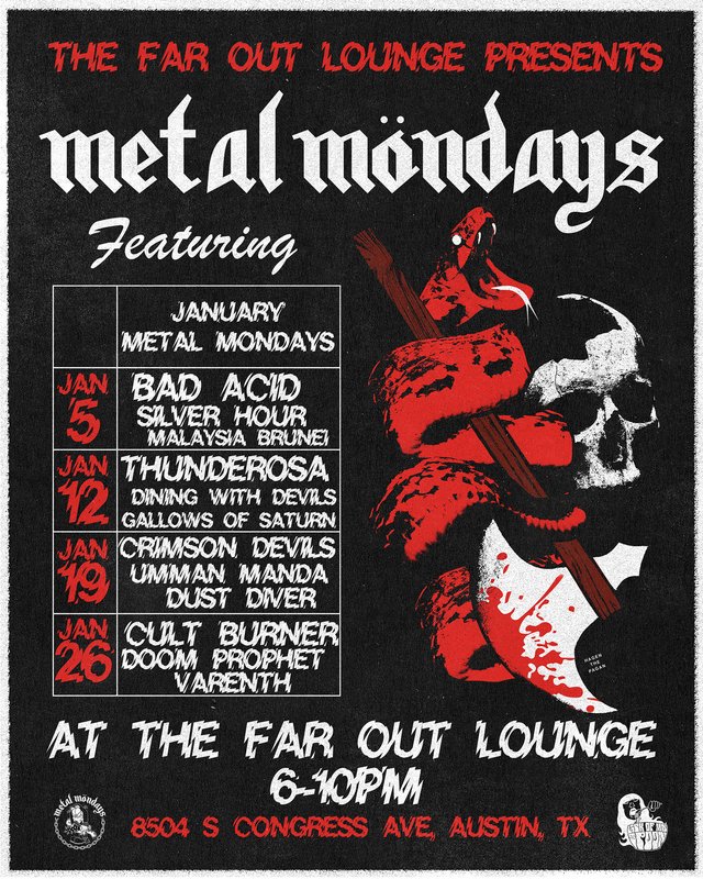 Metal Mondays w/ Thunderosa, Dining With Devils, Gallows of Saturn
